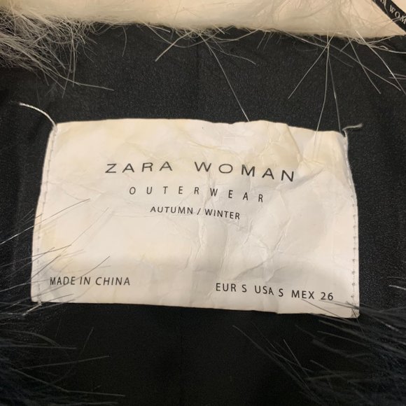 Zara Faux Fur Striped Jacket - Picture 7 of 10